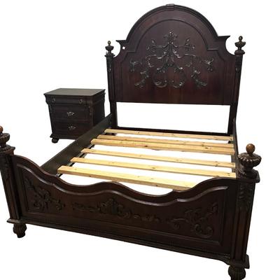Sale Photo Thumbnail #254: Bed frame has been disassembled and is ready for transport.

Frame: 66” H x 62.5” W x 86.5” D 
Nightstand: 28” H x 28” W x 17” D