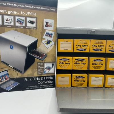 Film Slide Converter Scanner & Slide Trays in Carrying Case