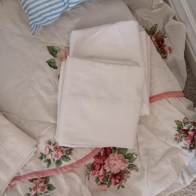 FEATHER AND SMALL PILLOWS, COMFORTER AND PILLOWCASES