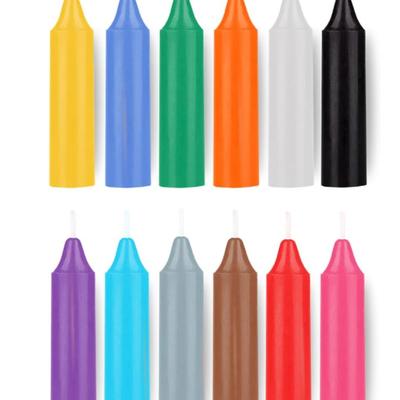20-Pack Colored Parafin Taper Candles - 1.5 Hours Burn Time Each - 4 inches Tall & 3/4 inch Diameter -