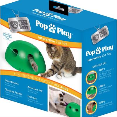 Pets Know Best Pop N Play Interactive Cat Toy – Green Motion Whack-A-Mole Style Fun