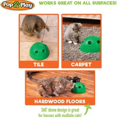 Pets Know Best Pop N Play Interactive Cat Toy – Green Motion Whack-A-Mole Style Fun