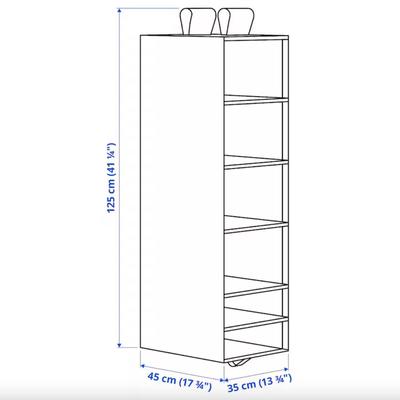 IKEA Skubb White Hanging Organizer w/9 Compartments 8 ¾x13 ½x47 ¼