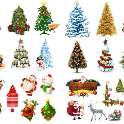 Kawaii Christmas Tree Aesthetic Paper Stickers Scrapbooking Sticker Art Supplies (PK539)