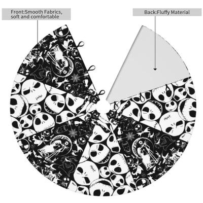30" Jack Skellington The Nightmare Before Christmas Halloween Tree Skirt, Skull Christmas Tree Ornaments, Horror Party Decoration...