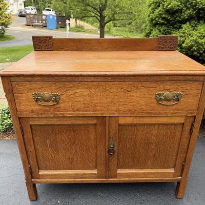 Antique oak washstand