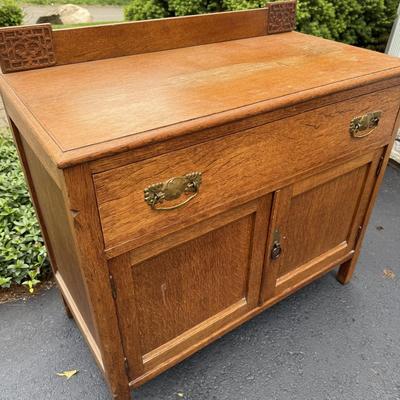 Antique oak washstand