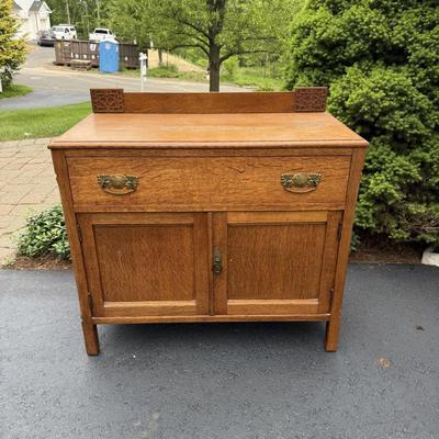 Antique oak washstand