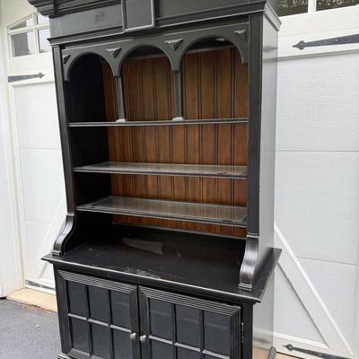Beautiful glass and black painted wood china hutch