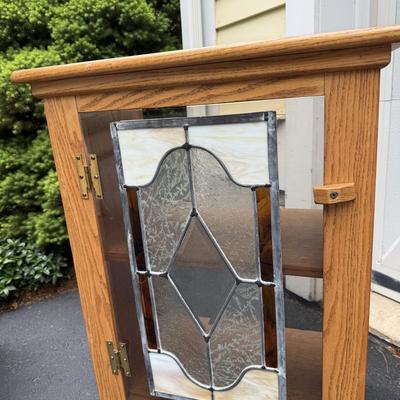 Pretty cabinet with open back and faux stained glass
