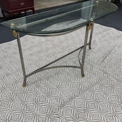 Hollywood regency style demilune table