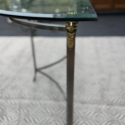 Hollywood regency style demilune table