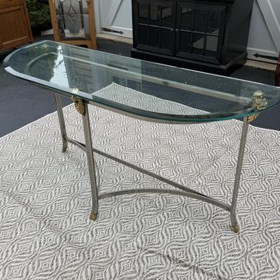 Hollywood regency style demilune table