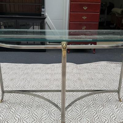 Hollywood regency style demilune table