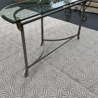 Hollywood regency style demilune table