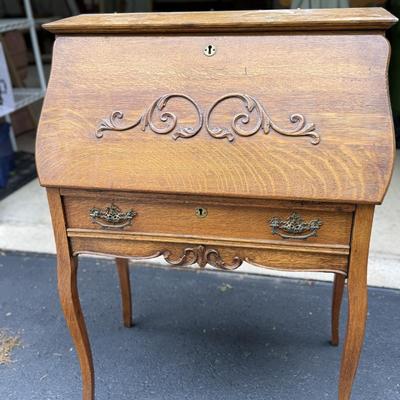 Antique oak secretary desk