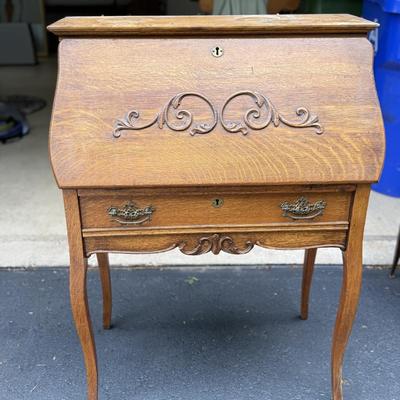 Antique oak secretary desk