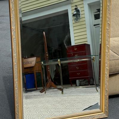 Large gold rectangular mirror