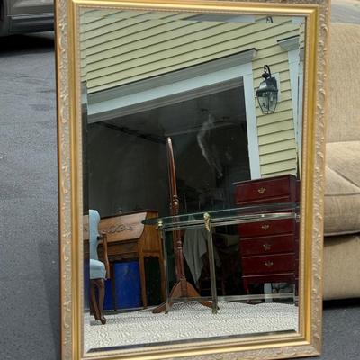 Large gold rectangular mirror