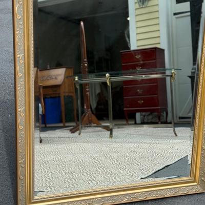 Large gold rectangular mirror
