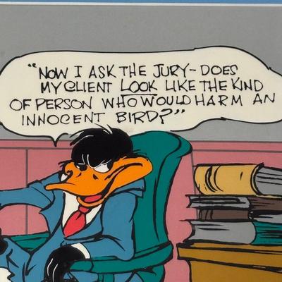“Daffy Duck and Wile Coyote Courtroom” Cel by Chuck Jones (3-DZ)