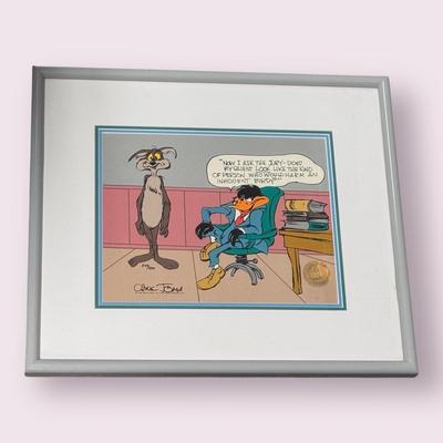 “Daffy Duck and Wile Coyote Courtroom” Cel by Chuck Jones (3-DZ)