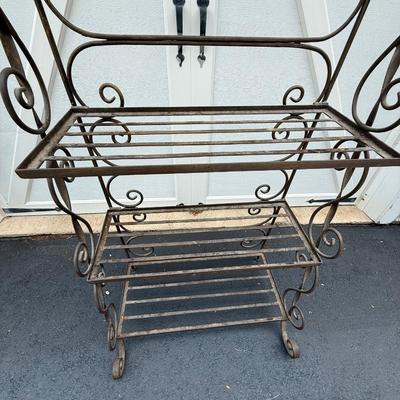 Vintage metal bakers rack