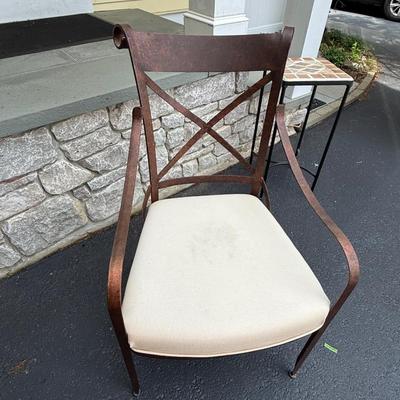 Cool iron chair with white seat
