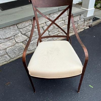 Cool iron chair with white seat