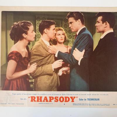 Rhapsody original 1954 vintage lobby card