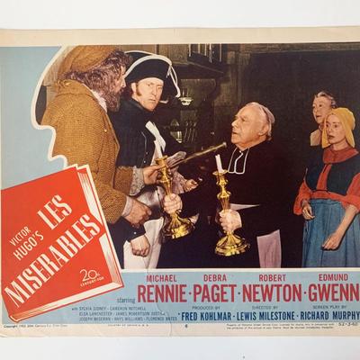 Les Misérables original 1952 vintage lobby card
