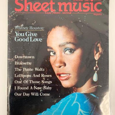Sheet Music Magazine January 1987 Whitney Houston Cover