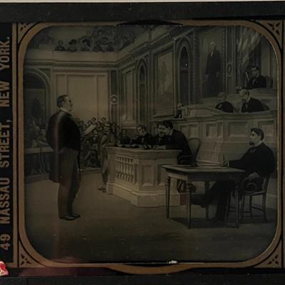 President William McKinley glass slide. 3x4 inches