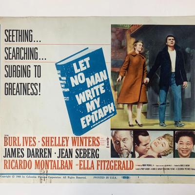 Let No Man Write My Epitaph original 1960 vintage lobby card