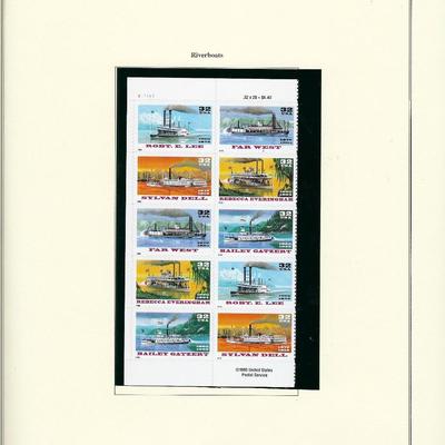 1996 US stamp collector sheet featuring Riverboats stamps