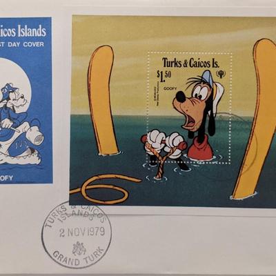 Turks & Caicos 1979 Goofy Disney First Day Cover