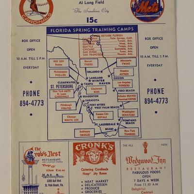 St. Louis Cardinals vs. New York Mets 1970 Official Souvenir Scorecard Magazine