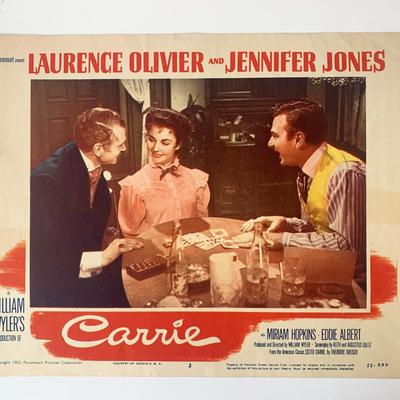 Carrie original 1952 vintage lobby card