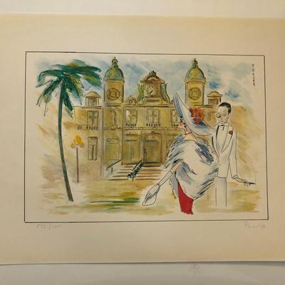 Piroska Kevesi Hand Signed Lithograph - Monte Carlo Casino