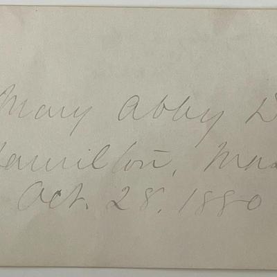 Author Mary A. Dodge autograph note