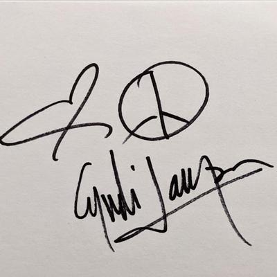Cyndi Lauper original signature