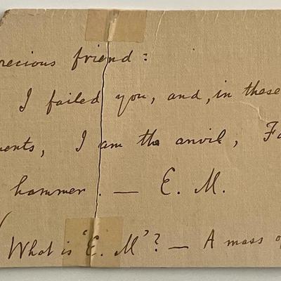 Poet Edwin Markham vintage handwritten note