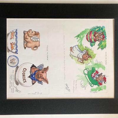 Fenway the Pigasus Original Hand Drawn Art - 1983