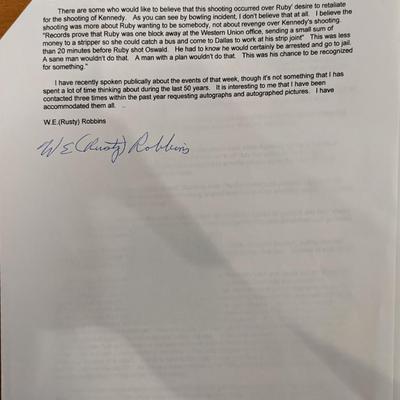 W.E. Robins Signed Article. 3 Pages