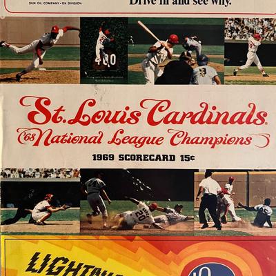 St Louis Cardinals 1969 scorecard. 8x11 inches