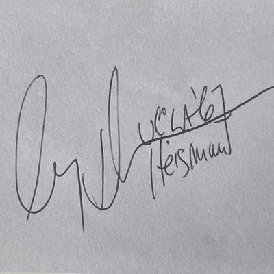 UCLA football player Gary Beban autograph note
