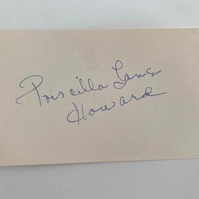 The Lane Sisters singer Priscilla Lane Howard original signature