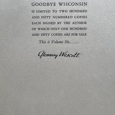 Glenway Wescott facsimile signed book page