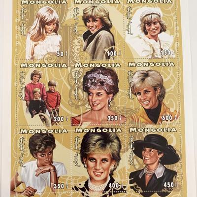 Mongolia Diana Princess of Wales commemorative stamp set