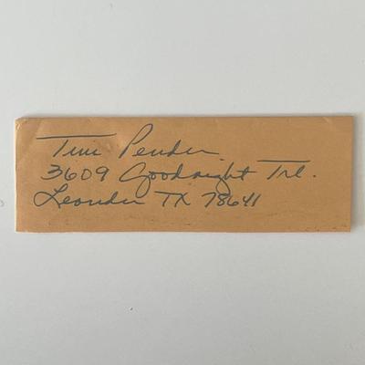 Tim Pender original signature